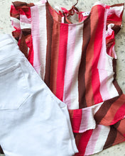Load image into Gallery viewer, Tie Back Striped Top
